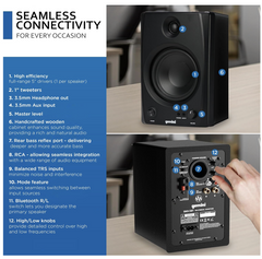 Gemini Sound SMX-5BT 5” Studio Monitor Speakers Pair Bluetooth
