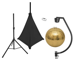 Eurolite Set Spiegelkugel 50 cm Gold mit Ständer und Stativabdeckung schwarz