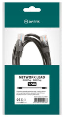 AV:Link Cat5e Patch Lead UTP RJ45 plug to RJ45 plug 1.5m
