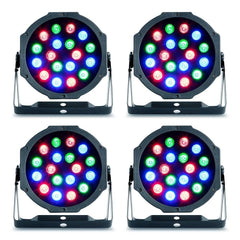 4x Party Light & Sound 18W Indoor LED PARs