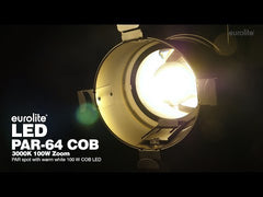 Eurolite PAR 64 LED 100W COB Light Fixture Zoom DMX Stage Theatre Black
