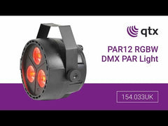 QTX PAR12 RGBW DMX PAR Light 3 x 4W LED Spotlight inc Remote