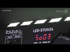 Ibiza Light LED-STUV24 UV Flood Wash 24 x 3W Ultraviolet LED White Strobe DJ Disco