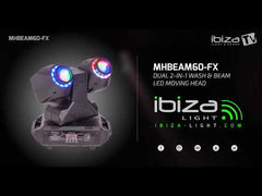 Ibiza Dual 2-en-1 Wash &amp; Beam LED Lyre avec contrôle DMX Disco DJ