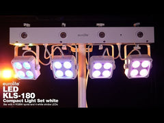 Eurolite LED KLS-180 Ensemble d'éclairage compact Boîtier blanc 4 x éclairage spot RGBW